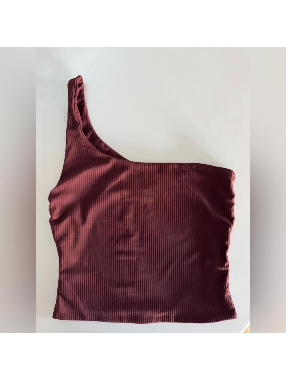 Kookai Ribbed One Shoulder Top